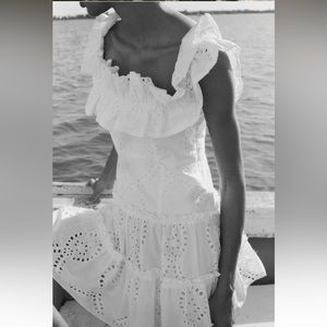 NWT ZARA EYELET STRAPLESS MINI DRESS